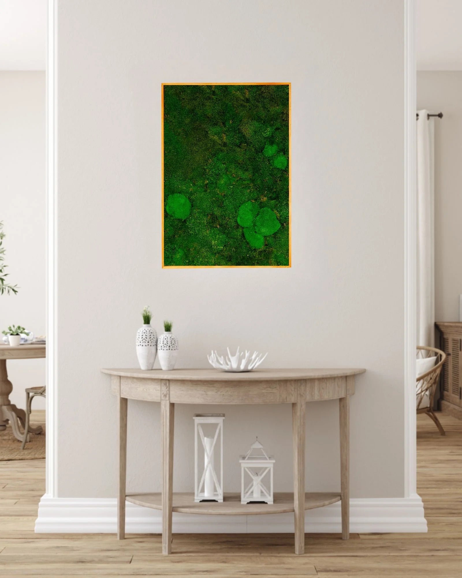 Kvadratisk mosstavla mix med mossplatta och bollmossa – mosstavla från Forever Flora – 50×50 cm