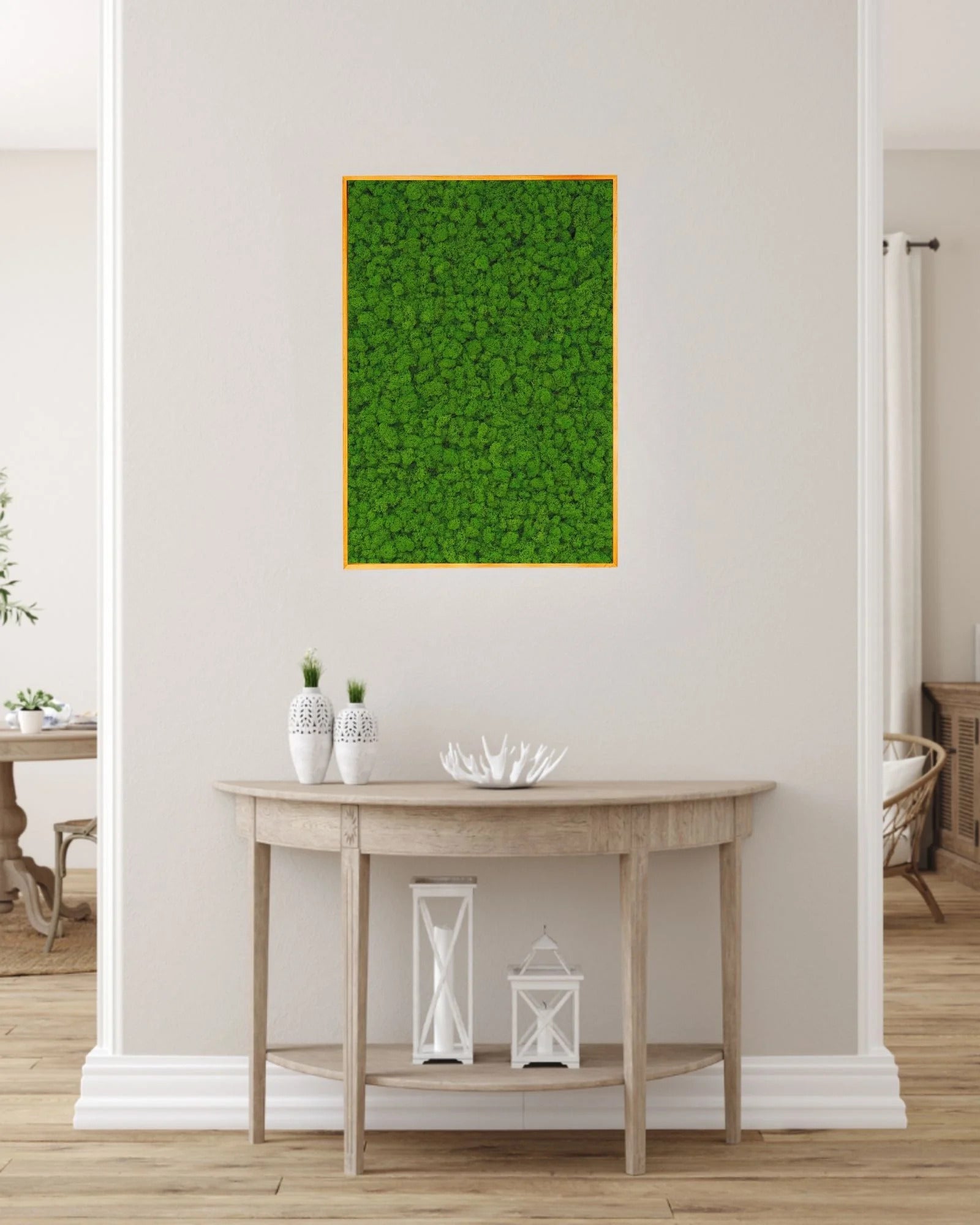 Kvadratisk mosstavla med äkta finsk renlav – mosstavla från Forever Flora – 110×110 cm
