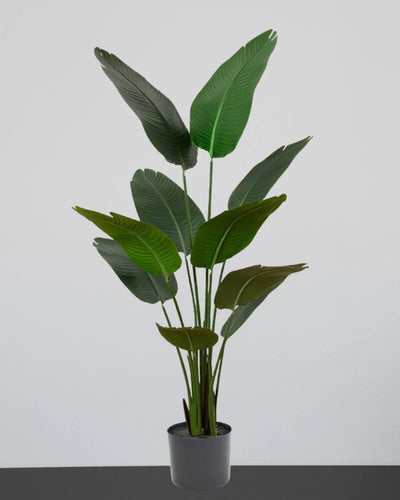 Konstgjord Strelitzia (paradisfågelväxt) i plastkruka – konstgjort träd från Forever Flora