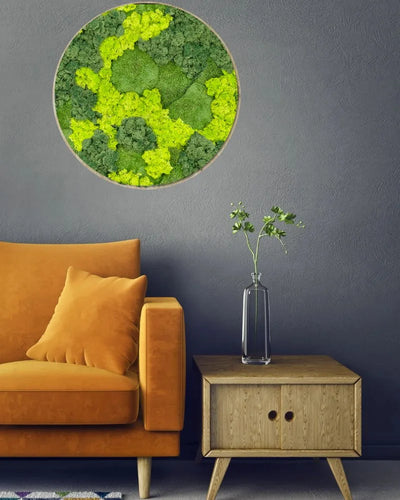 Rund mosstavla Ljusmix – mosstavla från Forever Flora – Q 40cm