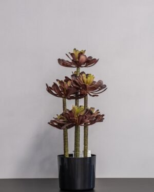 Alternative view of Eksklusiv Kunstig Lotus Plante i Lilla Melaminpotte – Naturtro (53 cm)