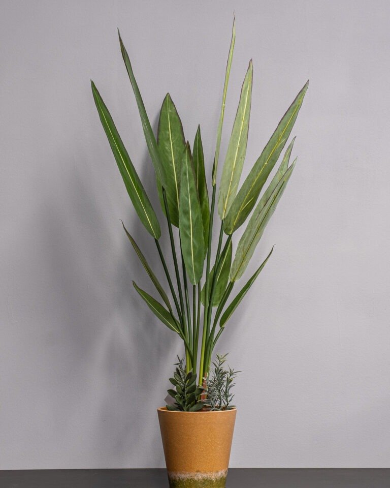 Alternative view of Eksklusiv Kunstig Heliconia i Melaminpotte – Naturtro Design (90 cm)