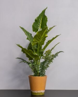 Alternative view of Eksklusiv Kunstig Alocasia i Melaminpotte – Naturtro Design (75 cm)