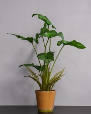 Alternative view of Eksklusiv Kunstig Alocasia Cucullata i Melaminpotte – Naturtro (75 cm)
