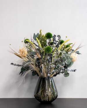 Skovlysning – Eksklusiv evighedsbuket med grønne naturtoner 7 Forever Flora Dk
